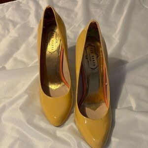 Ted Baker Vibrant Yellow Patent Leather Heels